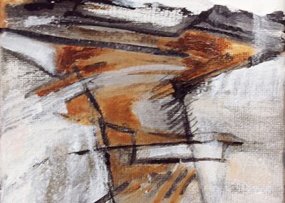 Ruig landschap 1 – acryl op canvas – 15 x 15 cm